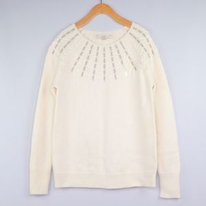 Loft |NEW| Ann Taylor Cream Knit Crewneck Sweater